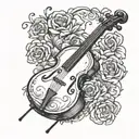 Upright Bass tattoo design idea