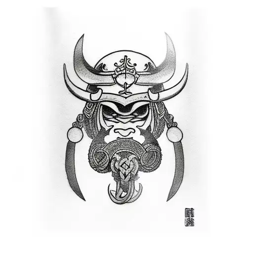 Rich discipline viking tattoo design idea