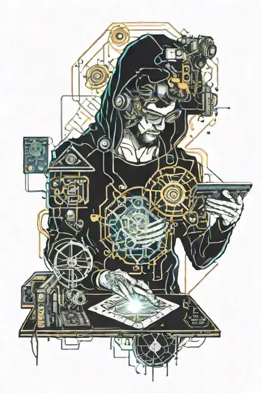 electrical engineer working hard alone tattoo design idea