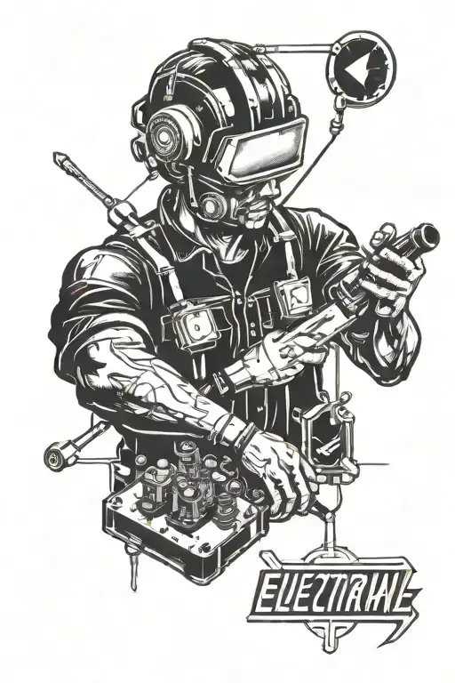 electrical engineer surrounded tattoo design idea