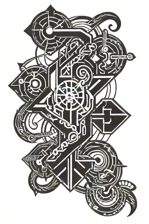 electrical engineer symbol intertwined tattoo design idea