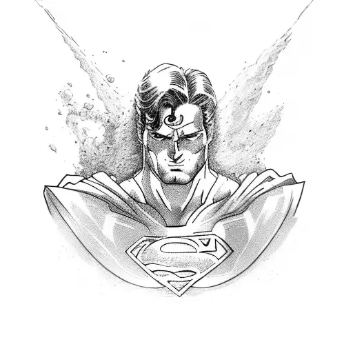 Superman with a fish tattoo design idea