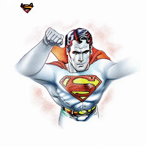 flowers Superman  tattoo design idea