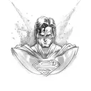 Superman with a fish tattoo design idea