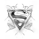 Superman with a fish tattoo design idea