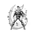 Superman with a fish tattoo design idea