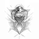 Superman with a fish tattoo design idea