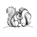 squirrel minimalism simple lines  tattoo design idea