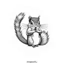 squirrel minimalism simple lines  tattoo design idea