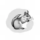 squirrel minimalism simple lines  tattoo design idea