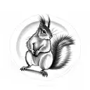 squirrel minimalism simple lines  tattoo design idea