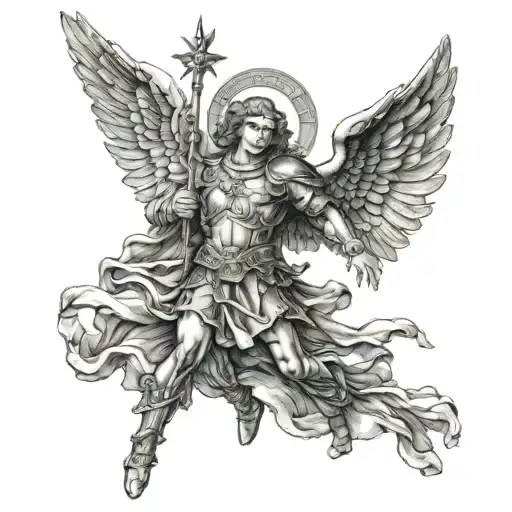 St. Michael archangel tattoo design idea