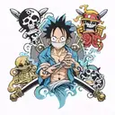one piece anime tattoo design idea