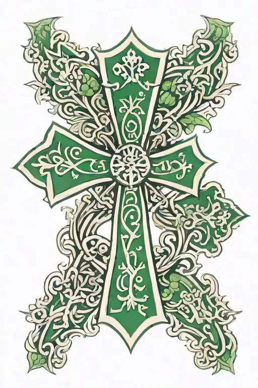 Polish Irish Catholic cross  tattoo design idea