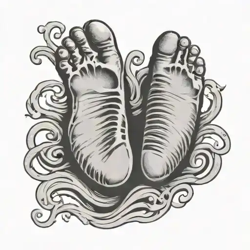 baby foot print  tattoo design idea