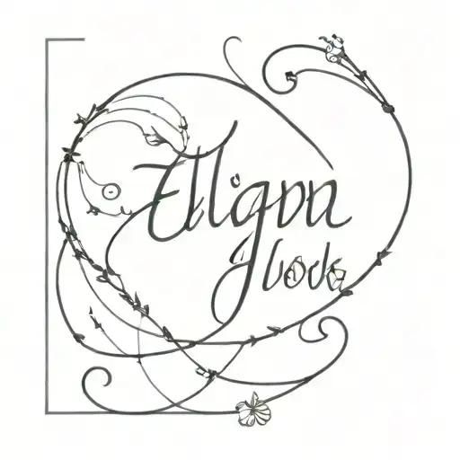 song lyrics incorporated into the design inspired by Elijah Woods tattoo design idea