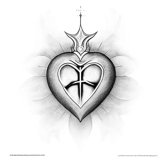 Sacred Heart tattoo design idea
