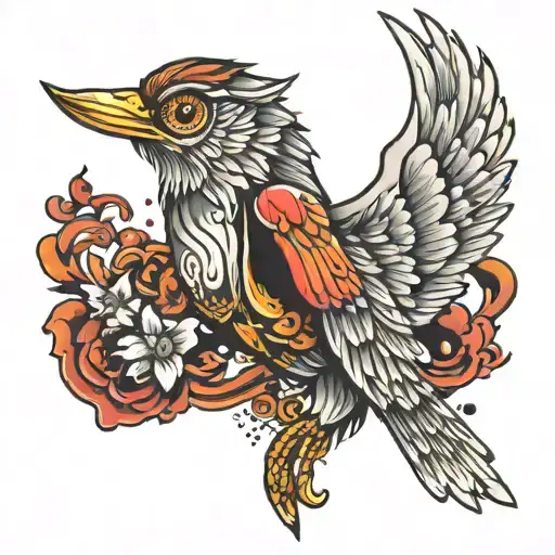 loud with a heart surrounded around wings with tear drops dalling tattoo design idea