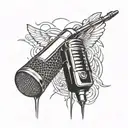 nike and microphone tattoo design idea