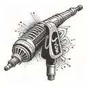 nike and microphone tattoo design idea