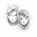 Aquarius and Virgo tattoo design idea