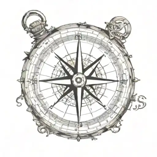 Compass tattoo design idea