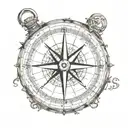 Compass tattoo design idea