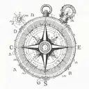 Compass tattoo design idea