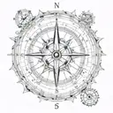 Compass tattoo design idea
