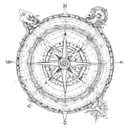 Compass tattoo design idea