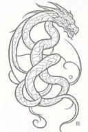 snake dragon black work tattoo design idea