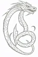 snake dragon black work tattoo design idea
