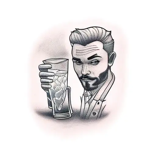 bartender tattoo design idea