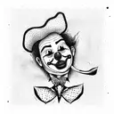 sad clown tattoo design idea