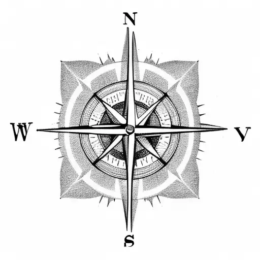 travel compass wanderlust  tattoo design idea