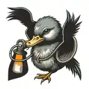 mean duckling with a stethoscope   tattoo design idea
