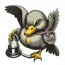 mean duckling with a stethoscope   tattoo design idea