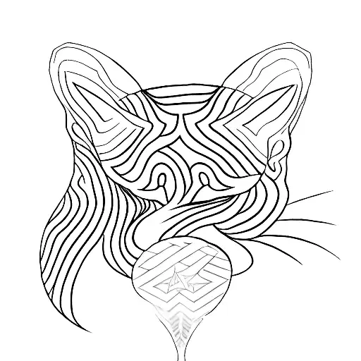 a hyper minimalist tattoo with light or sun and zigzag pattern to symbolize my dead cats zig and apollo, who was named a tattoo design idea