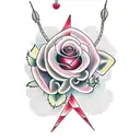 Cherry Blossom and rose and snake tattoo design idea