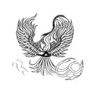 Phoenix with semicolon tattoo design idea
