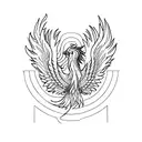 Phoenix with semicolon tattoo design idea