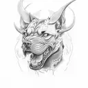 hell hound 3 heads tattoo design idea