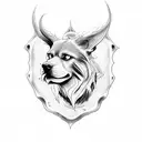 hell hound 3 heads tattoo design idea