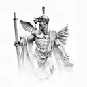 roman greek mythology roman statues wutang clan flourecent signs  tattoo design idea