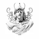 roman greek mythology roman statues wutang clan flourecent signs  tattoo design idea