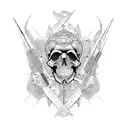 skull guitar tattoo design idea