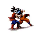 Goku and Vegeta fighting tattoo design idea