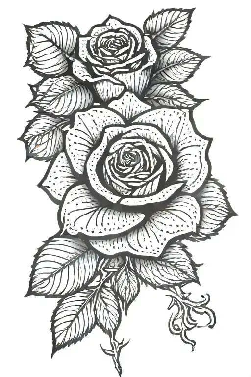 Rose on the knee tattoo design idea