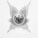 rolls royce wings logo tattoo design idea