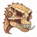 Dinosaur skull cute bubbly tattoo design idea